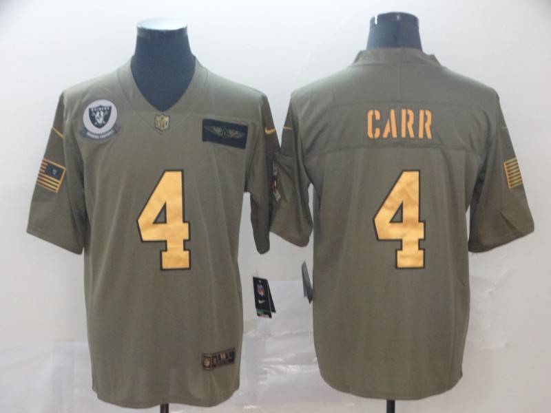 Las Vegas Raiders Olive Salute To Service NFL Jersey 03