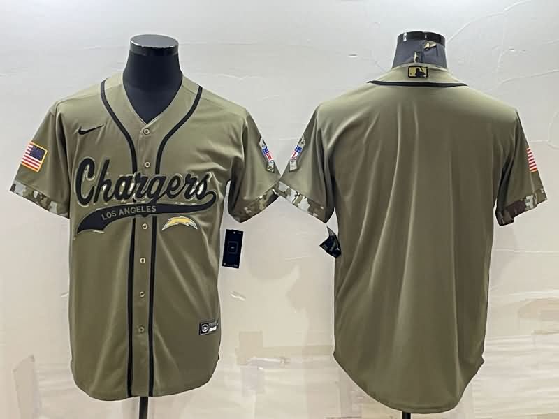 Los Angeles Chargers Olive Salute To Service MLB&NFL Jersey Los Angeles Chargers Olive Salute To Service MLB&NFL Jersey