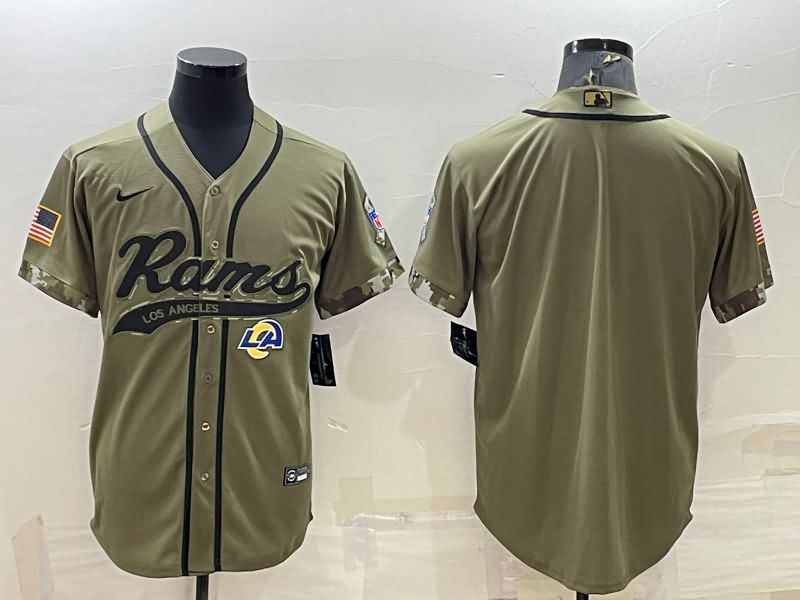 Los Angeles Rams Olive Salute To Service MLB&NFL Jersey Los Angeles Rams Olive Salute To Service MLB&NFL Jersey