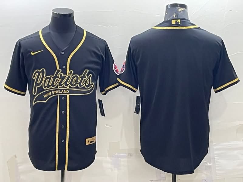 New England Patriots Black Gold MLB&NFL Jersey New England Patriots Black Gold MLB&NFL Jersey