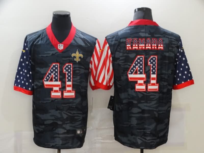 New Orleans Saints Black USA Flag NFL Jersey 02 New Orleans Saints Black USA Flag NFL Jersey 02