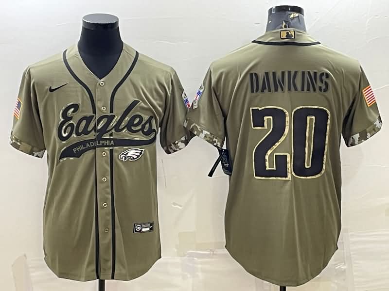 Philadelphia Eagles Olive Salute To Service MLB&NFL Jersey