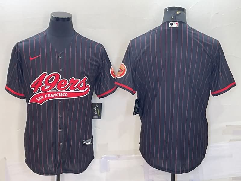 San Francisco 49ers Black MLB&NFL Jersey 02 San Francisco 49ers Black MLB&NFL Jersey 02