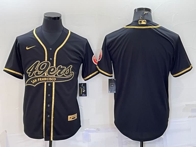 San Francisco 49ers Black Gold MLB&NFL Jersey 02 San Francisco 49ers Black Gold MLB&NFL Jersey 02