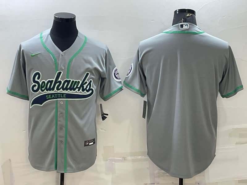 Seattle Seahawks Grey MLB&NFL Jersey