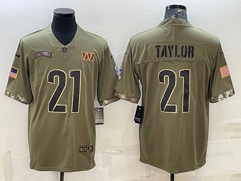 Washington Football Team Olive Salute To Service NFL Jersey 05 Washington Football Team Olive Salute To Service NFL Jersey 05