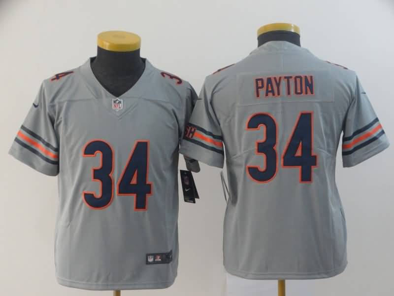 Kids Chicago Bears Grey #34 PAYTON Inverted Legend NFL Jersey Kids Chicago Bears Grey #34 PAYTON Inverted Legend NFL Jersey