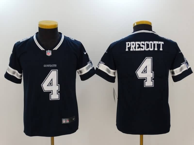 Kids Dallas Cowboys Dark Blue #4 PRESCOTT NFL Jersey Kids Dallas Cowboys Dark Blue #4 PRESCOTT NFL Jersey