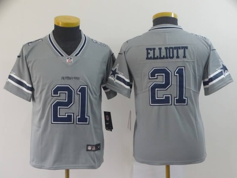 Kids Dallas Cowboys Grey #21 ELLIOTT Inverted Legend NFL Jersey Kids Dallas Cowboys Grey #21 ELLIOTT Inverted Legend NFL Jersey