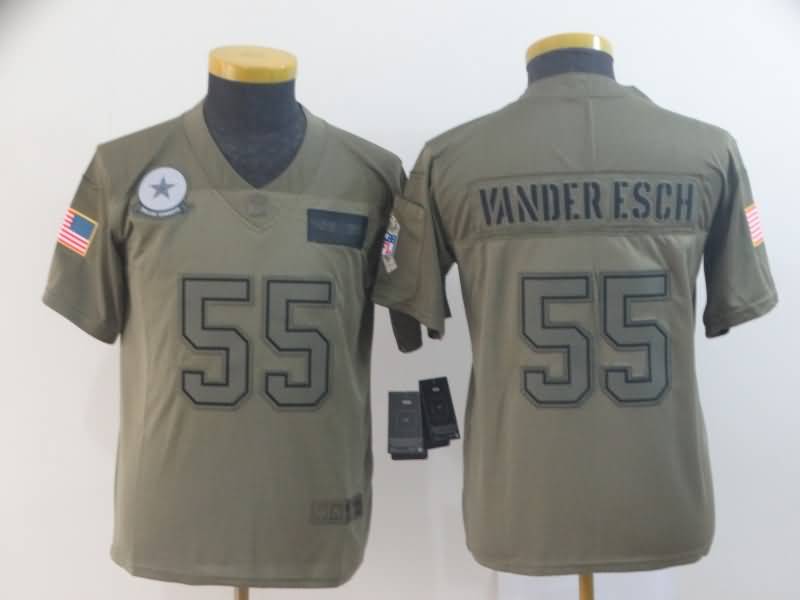Kids Dallas Cowboys #55 VANDER ESCH Olive Salute To Service NFL Jersey Kids Dallas Cowboys #55 VANDER ESCH Olive Salute To Service NFL Jersey