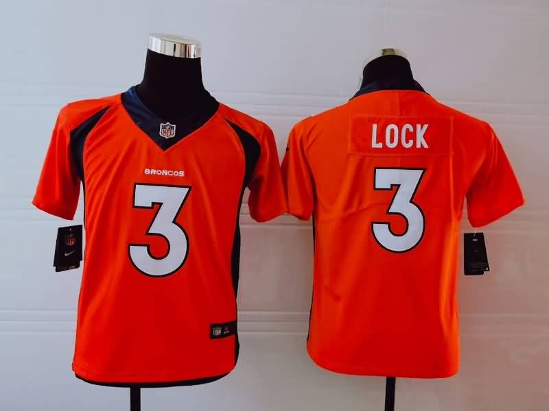 Kids Denver Broncos Orange #3 LOCK NFL Jersey Kids Denver Broncos Orange #3 LOCK NFL Jersey