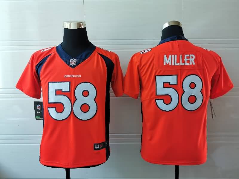 Kids Denver Broncos Orange #58 MILLER NFL Jersey Kids Denver Broncos Orange #58 MILLER NFL Jersey