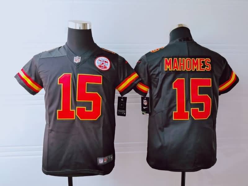 Kids Kansas City Chiefs Black #15 MAHOMES NFL Jersey Kids Kansas City Chiefs Black #15 MAHOMES NFL Jersey