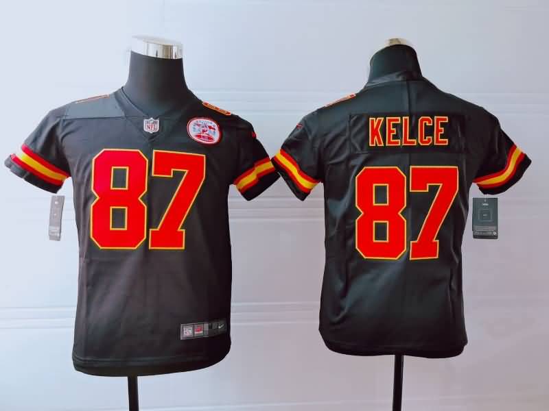 Kids Kansas City Chiefs Black #87 KELCE NFL Jersey Kids Kansas City Chiefs Black #87 KELCE NFL Jersey