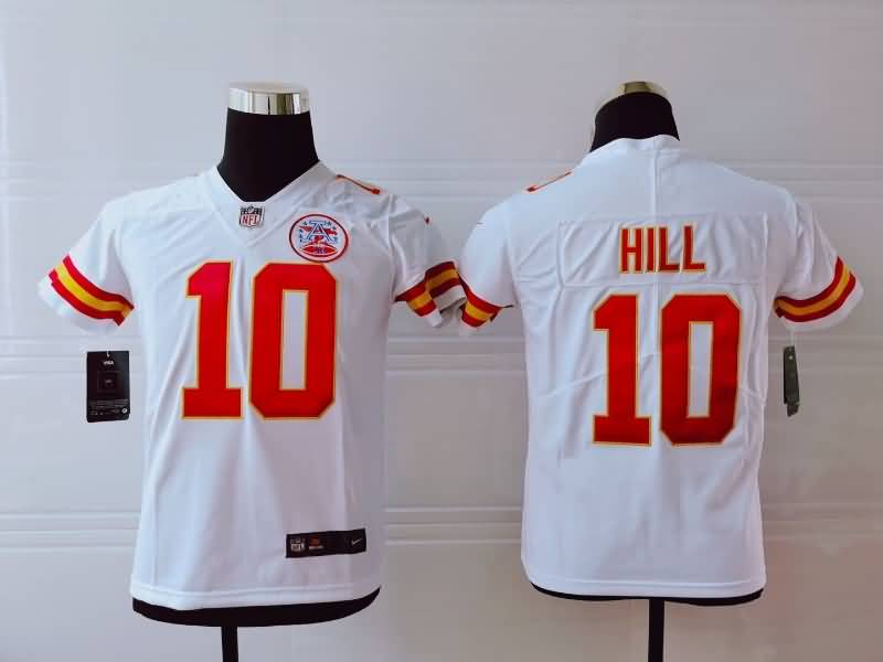 Kids Kansas City Chiefs White #10 HILL NFL Jersey Kids Kansas City Chiefs White #10 HILL NFL Jersey