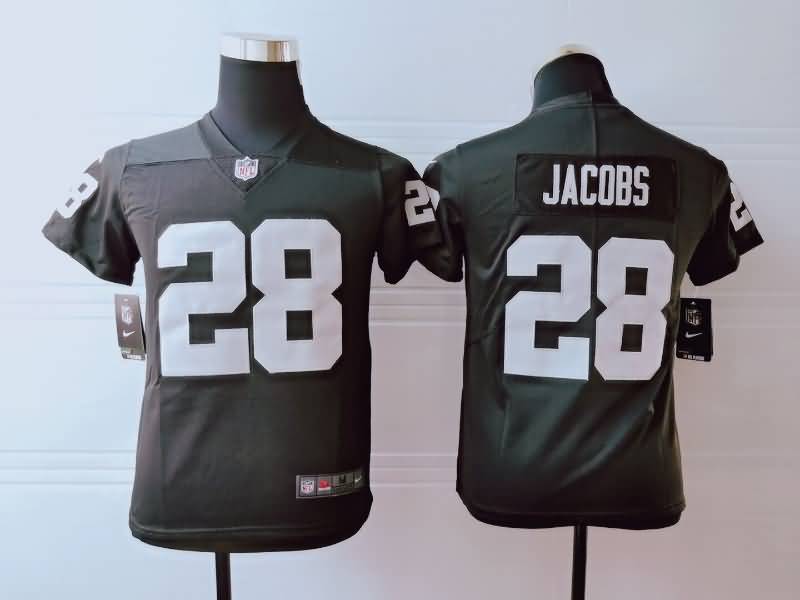 Kids Las Vegas Raiders Black #28 JACOBS NFL Jersey Kids Las Vegas Raiders Black #28 JACOBS NFL Jersey