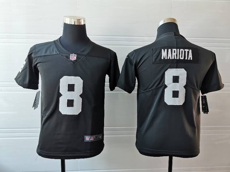 Kids Las Vegas Raiders Black #8 MARIOTA NFL Jersey Kids Las Vegas Raiders Black #8 MARIOTA NFL Jersey
