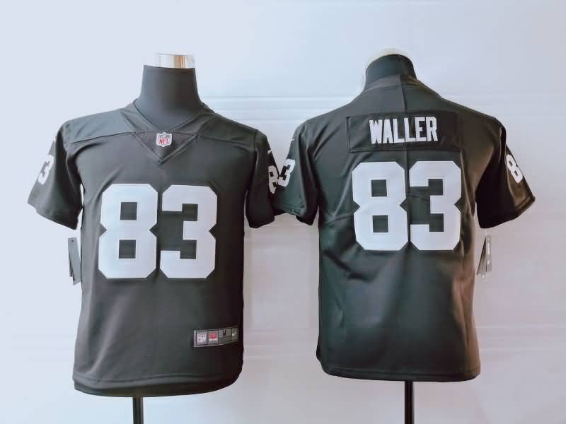 Kids Las Vegas Raiders Black #83 WALLER NFL Jersey Kids Las Vegas Raiders Black #83 WALLER NFL Jersey
