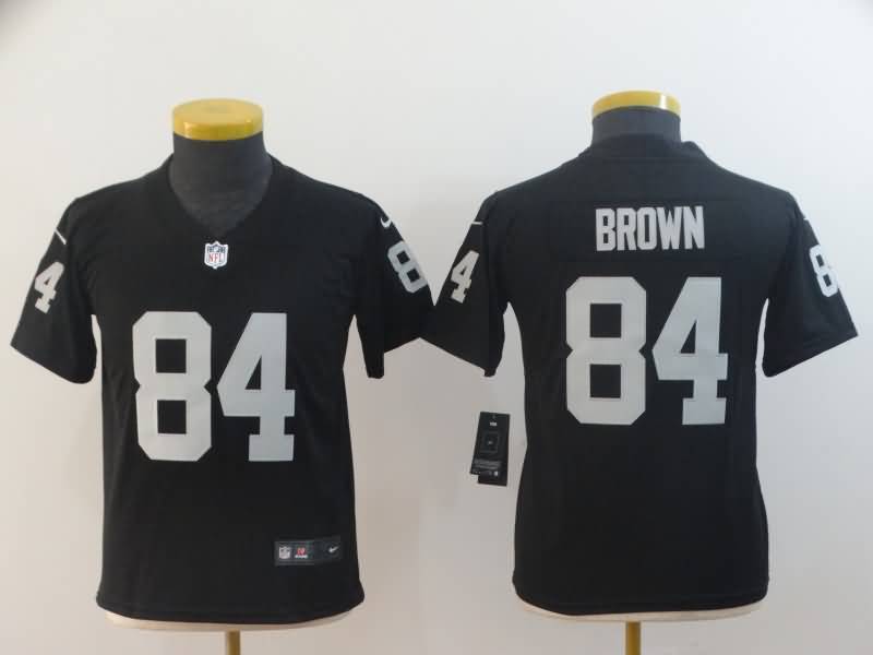 Kids Las Vegas Raiders Black #84 BROWN NFL Jersey Kids Las Vegas Raiders Black #84 BROWN NFL Jersey
