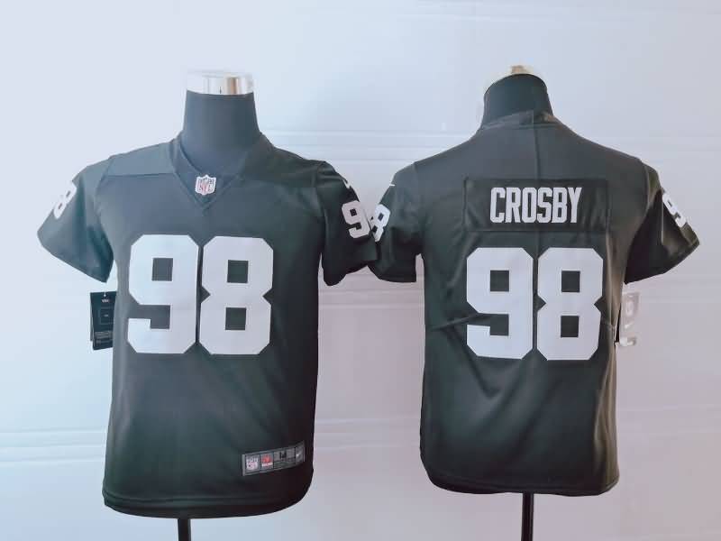 Kids Las Vegas Raiders Black #98 CROSBY NFL Jersey Kids Las Vegas Raiders Black #98 CROSBY NFL Jersey
