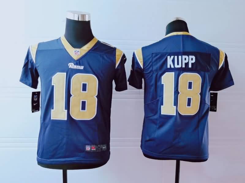 Kids Los Angeles Rams Dark Blue #18 KUPP NFL Jersey Kids Los Angeles Rams Dark Blue #18 KUPP NFL Jersey