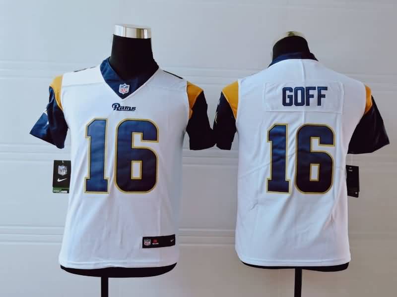 Kids Los Angeles Rams White #16 GOFF NFL Jersey Kids Los Angeles Rams White #16 GOFF NFL Jersey