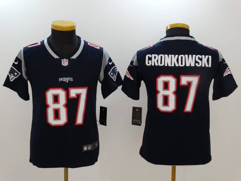 Kids New England Patriots Dark Blue #87 GRONKOWSKI NFL Jersey Kids New England Patriots Dark Blue #87 GRONKOWSKI NFL Jersey