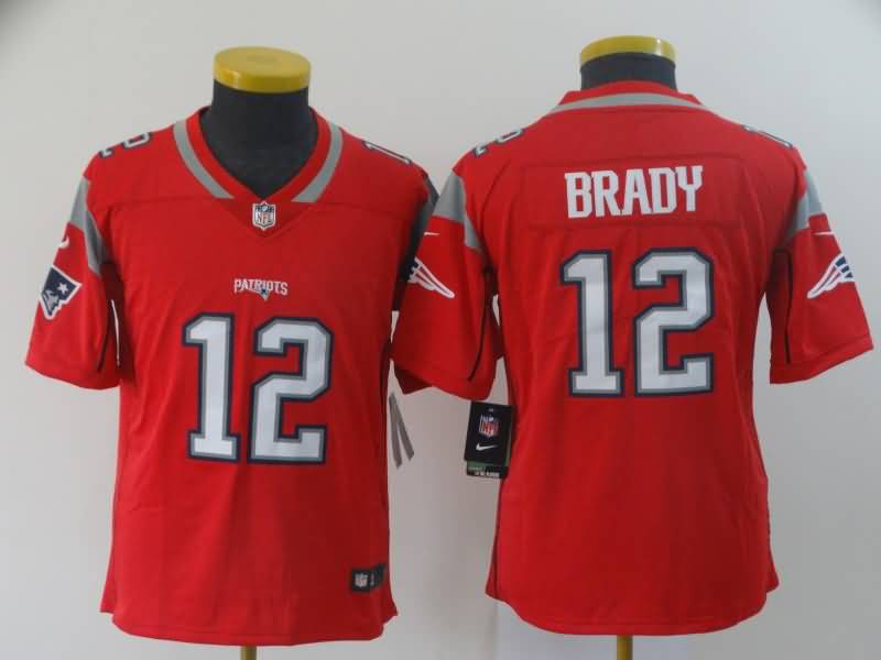 Kids New England Patriots Red #12 BRADY Inverted Legend NFL Jersey Kids New England Patriots Red #12 BRADY Inverted Legend NFL Jersey