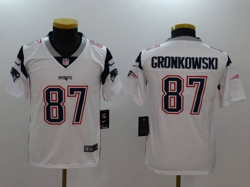 Kids New England Patriots White #87 GRONKOWSKI NFL Jersey Kids New England Patriots White #87 GRONKOWSKI NFL Jersey