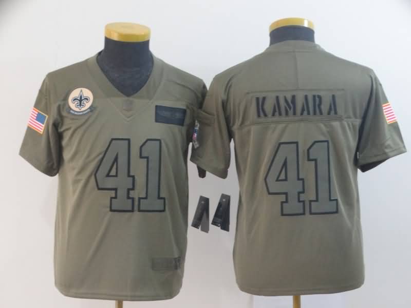 Kids New Orleans Saints #41 KAMARA Olive Salute To Service NFL Jersey Kids New Orleans Saints #41 KAMARA Olive Salute To Service NFL Jersey