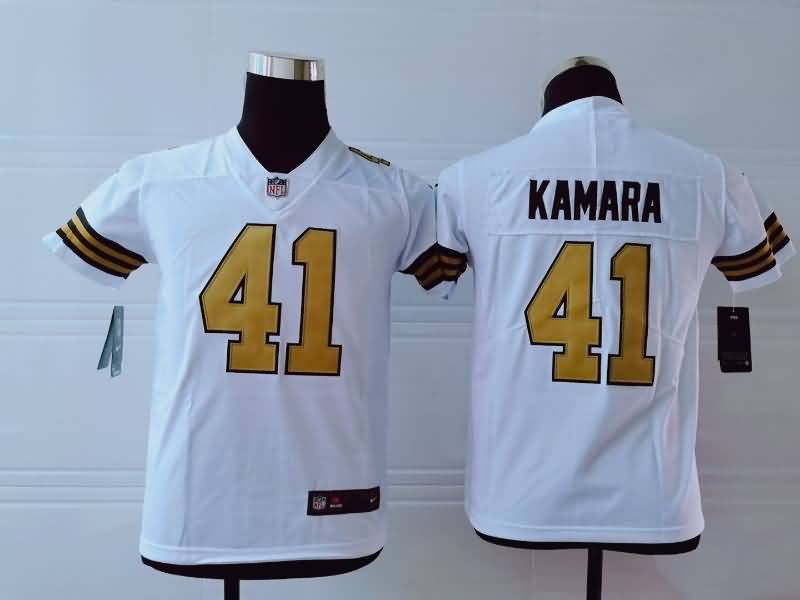 Kids New Orleans Saints White #41 KAMARA NFL Jersey 02 Kids New Orleans Saints White #41 KAMARA NFL Jersey 02