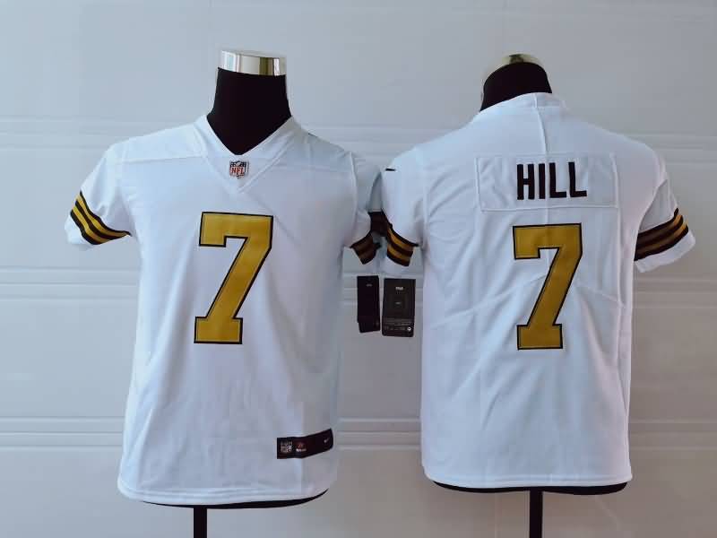 Kids New Orleans Saints White #7 HILL NFL Jersey 02 Kids New Orleans Saints White #7 HILL NFL Jersey 02
