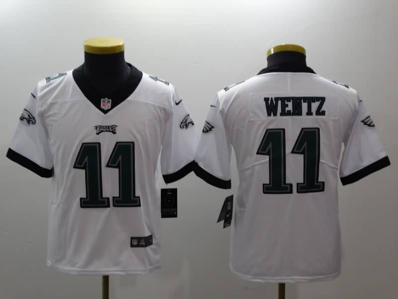 Kids Philadelphia Eagles White #11 WENTZ NFL Jersey Kids Philadelphia Eagles White #11 WENTZ NFL Jersey
