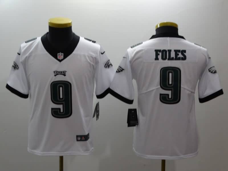 Kids Philadelphia Eagles White #9 FOLES NFL Jersey Kids Philadelphia Eagles White #9 FOLES NFL Jersey