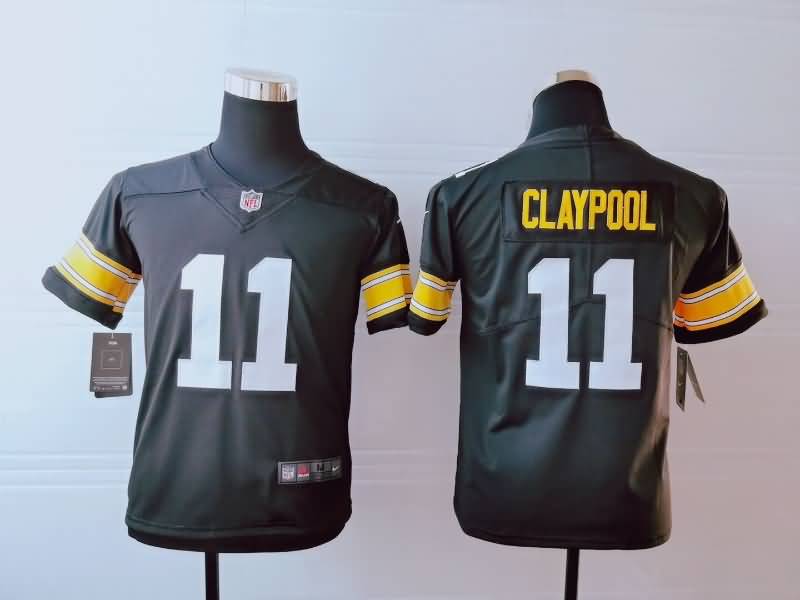 Kids Pittsburgh Steelers Black #11 CLAYPOOL NFL Jersey 02 Kids Pittsburgh Steelers Black #11 CLAYPOOL NFL Jersey 02