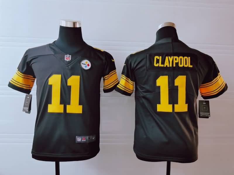 Kids Pittsburgh Steelers Black #11 CLAYPOOL NFL Jersey 03 Kids Pittsburgh Steelers Black #11 CLAYPOOL NFL Jersey 03