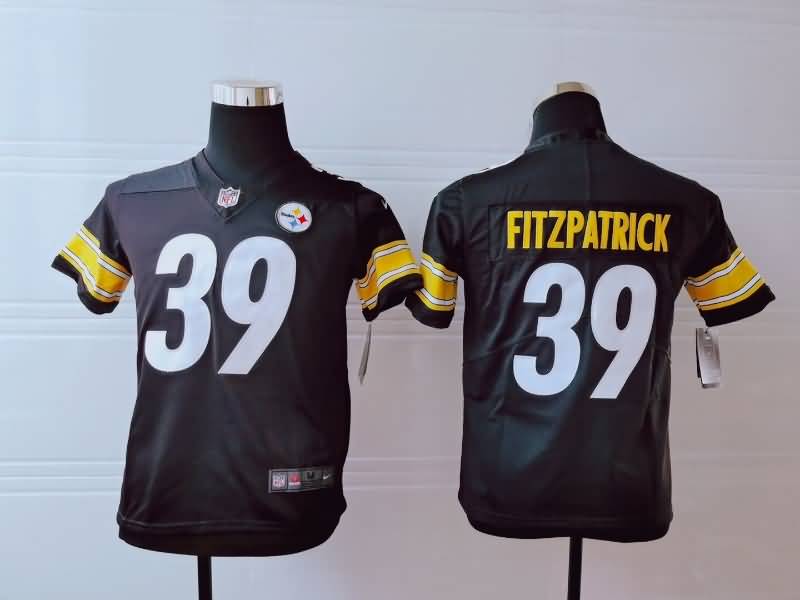 Kids Pittsburgh Steelers Black #39 FITZPATRICK NFL Jersey Kids Pittsburgh Steelers Black #39 FITZPATRICK NFL Jersey