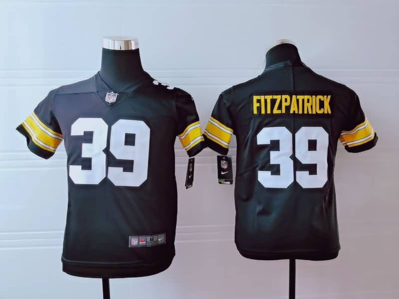Kids Pittsburgh Steelers Black #39 FITZPATRICK NFL Jersey 02 Kids Pittsburgh Steelers Black #39 FITZPATRICK NFL Jersey 02