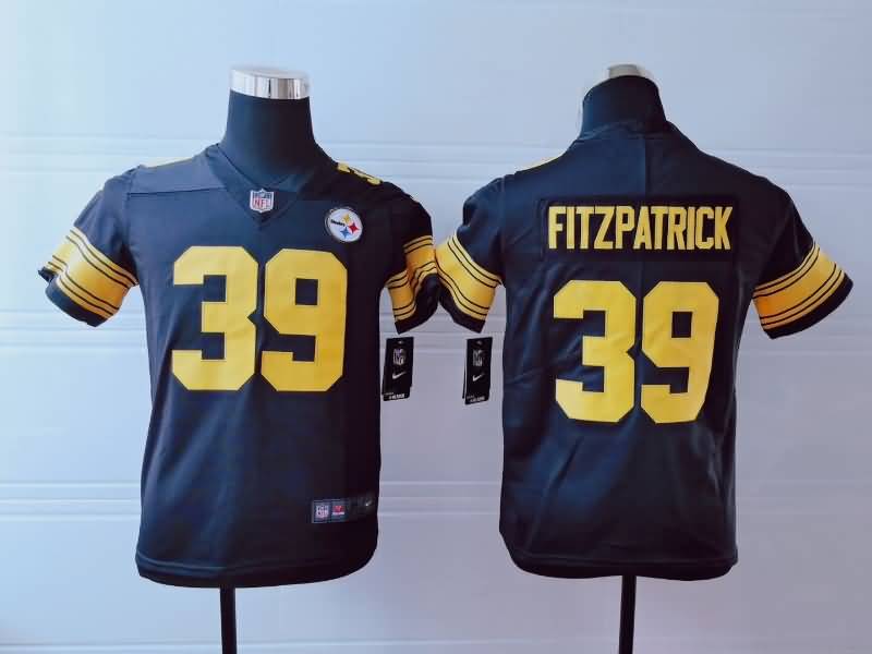 Kids Pittsburgh Steelers Black #39 FITZPATRICK NFL Jersey 03 Kids Pittsburgh Steelers Black #39 FITZPATRICK NFL Jersey 03