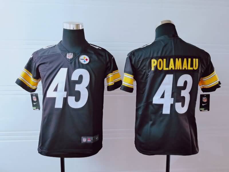 Kids Pittsburgh Steelers Black #43 POLAMALU NFL Jersey Kids Pittsburgh Steelers Black #43 POLAMALU NFL Jersey