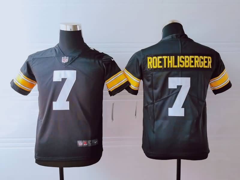 Kids Pittsburgh Steelers Black #7 ROETHLISBERGER NFL Jersey 02 Kids Pittsburgh Steelers Black #7 ROETHLISBERGER NFL Jersey 02