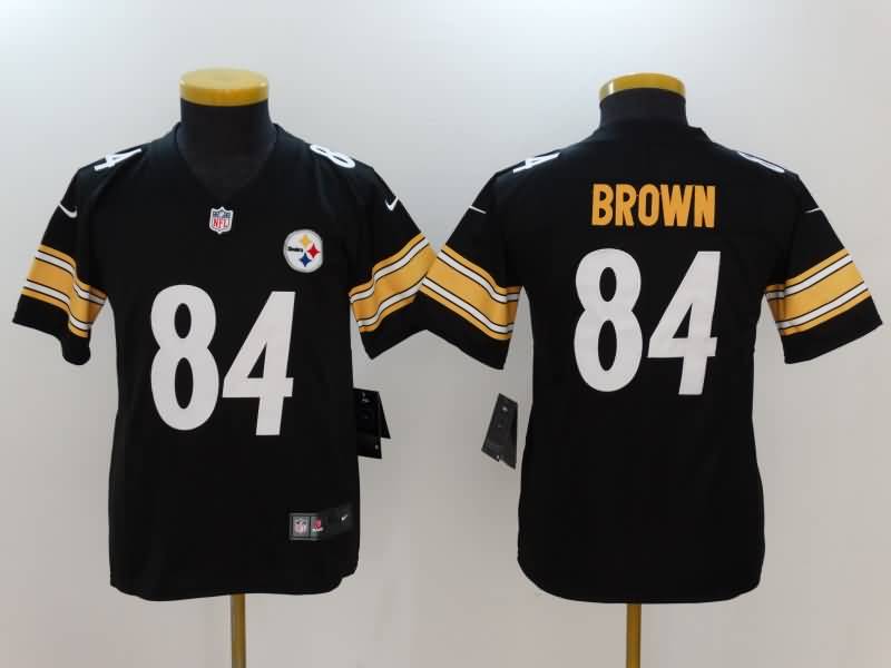 Kids Pittsburgh Steelers Black #84 BROWN NFL Jersey Kids Pittsburgh Steelers Black #84 BROWN NFL Jersey
