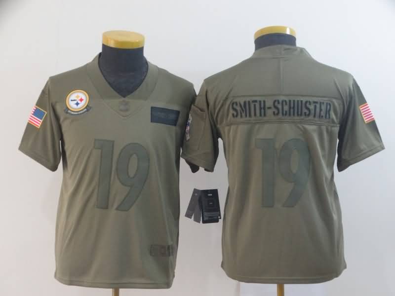 Kids Pittsburgh Steelers #19 SMITH-SCHUSTER Olive Salute To Service NFL Jersey Kids Pittsburgh Steelers #19 SMITH-SCHUSTER Olive Salute To Service NFL Jersey