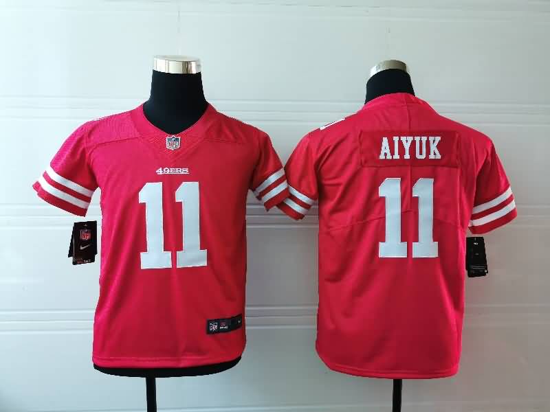 Kids San Francisco 49ers Red #11 AIYUK NFL Jersey Kids San Francisco 49ers Red #11 AIYUK NFL Jersey