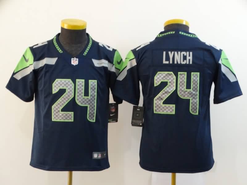 Kids Seattle Seahawks Dark Blue #24 LYNCH NFL Jersey Kids Seattle Seahawks Dark Blue #24 LYNCH NFL Jersey