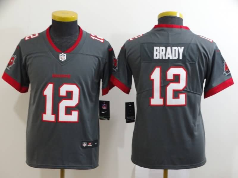 Kids Tampa Bay Buccaneers Grey #12 BRADY NFL Jersey Kids Tampa Bay Buccaneers Grey #12 BRADY NFL Jersey