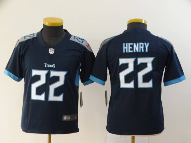 Kids Tennessee Titans Dark Blue #22 HENRY NFL Jersey Kids Tennessee Titans Dark Blue #22 HENRY NFL Jersey
