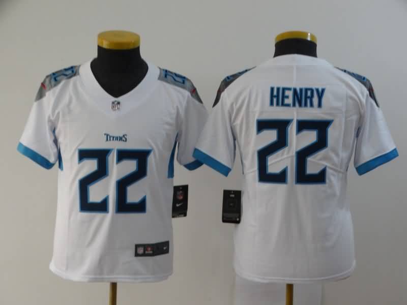 Kids Tennessee Titans White #22 HENRY NFL Jersey Kids Tennessee Titans White #22 HENRY NFL Jersey