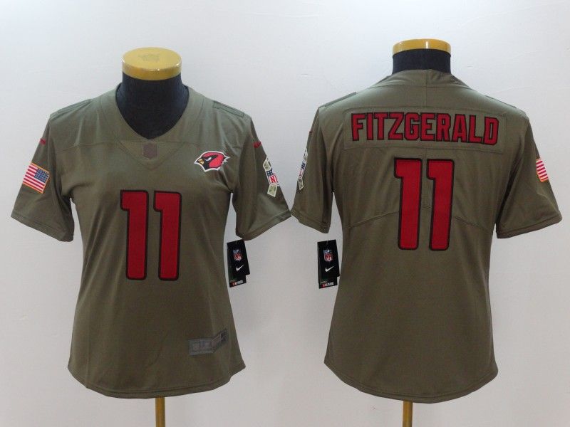Arizona Cardinals #11 FITZGERALD Olive Salute To Service Women NFL Jersey Arizona Cardinals #11 FITZGERALD Olive Salute To Service Women NFL Jersey