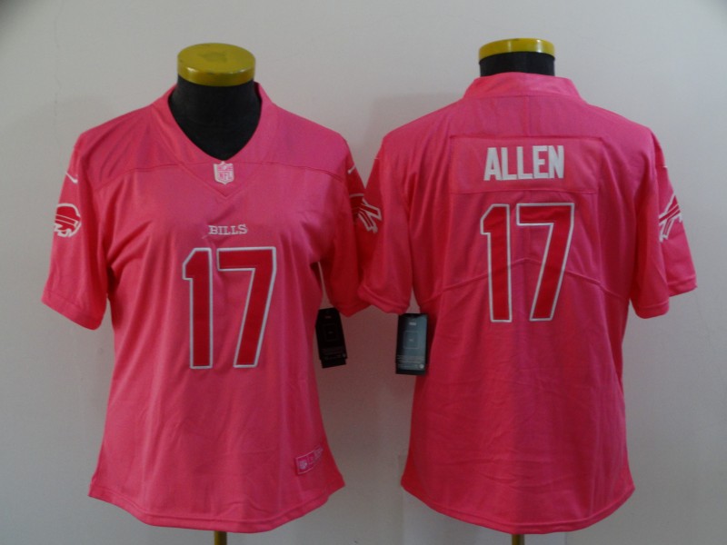 Buffalo Bills Pink #17 ALLEN Fashion Women NFL Jersey Buffalo Bills Pink #17 ALLEN Fashion Women NFL Jersey